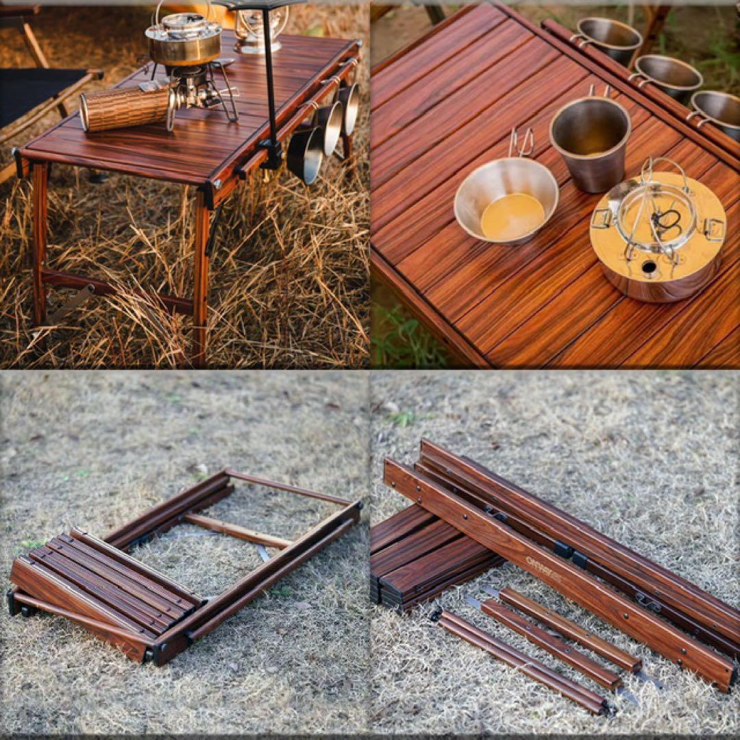 Simplemeフォールディング アルミIGTテーブルOW-8242 茶