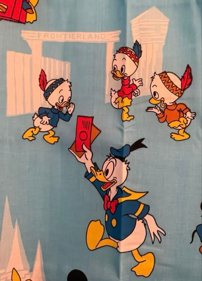 【未使用】ディズニー ミッキー フラットシーツ シングル レア 海外購入 生地