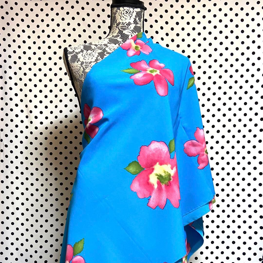 白×オレンジ水玉　スペイン製コチーボ　5m ポリエステル生地　フラメンコ衣装