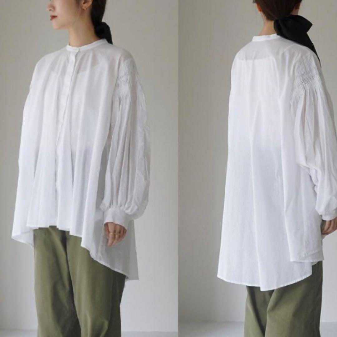 【完売品✨】mizuiro ind ピンタックパフスリーブシャツ ホワイト