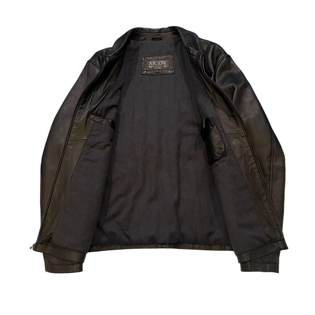 希少★ARROW アロー 90s レザージャケット ラムレザー ブラック