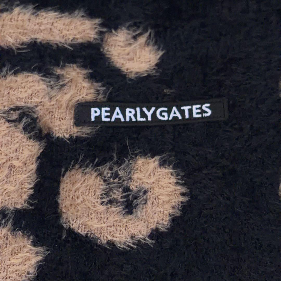 【PEARLY GATES】ゴルフ シャギーニット レオパード柄 ロゴ刺繍 0