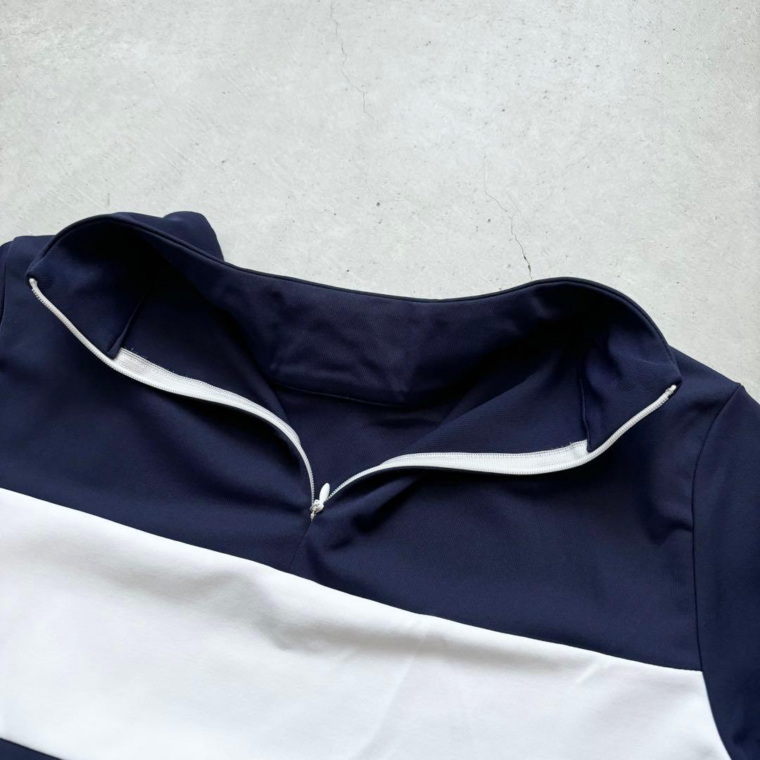 【美品】Jun&Ropé ジュン&ロペ モックネック 長袖プルオーバー ネイビー