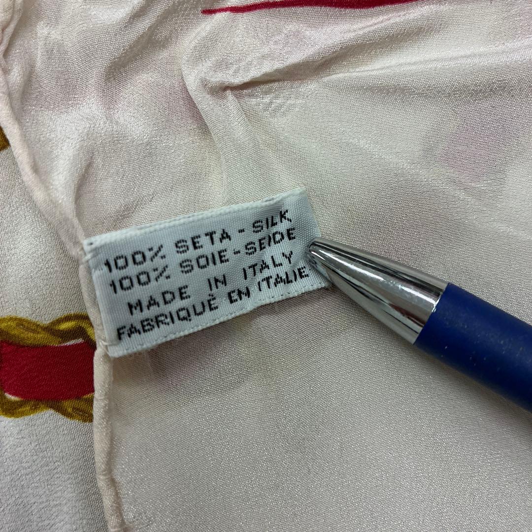 CHANEL シルク　スカーフ 赤・白