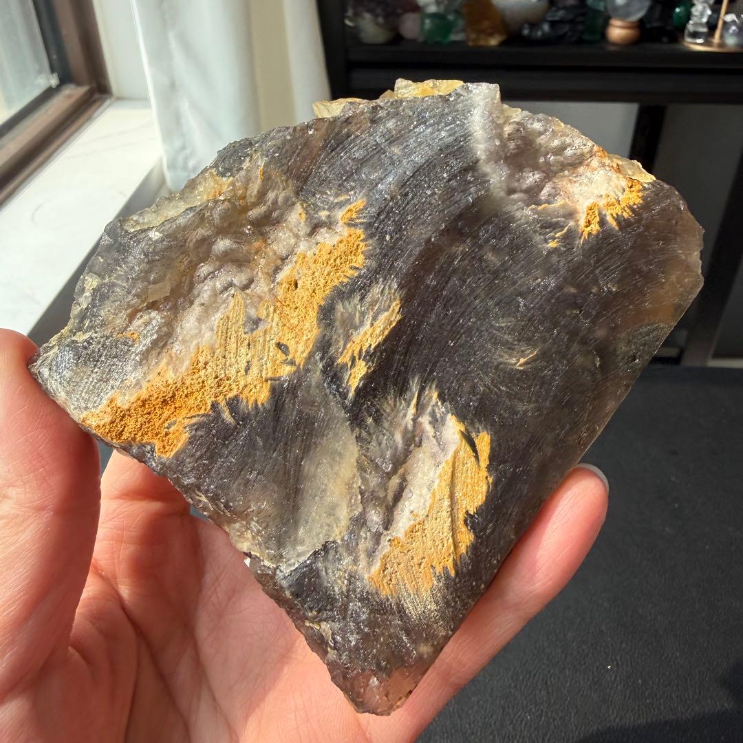 素敵❣️天然石重晶石共生フローライトの原石　置物　鉱物NO.031216