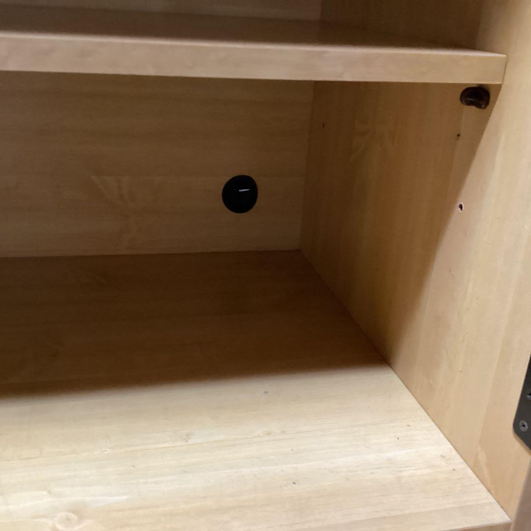 永野家具工業　扉付きキャビネット　3段　食器棚　台所用　レトロ