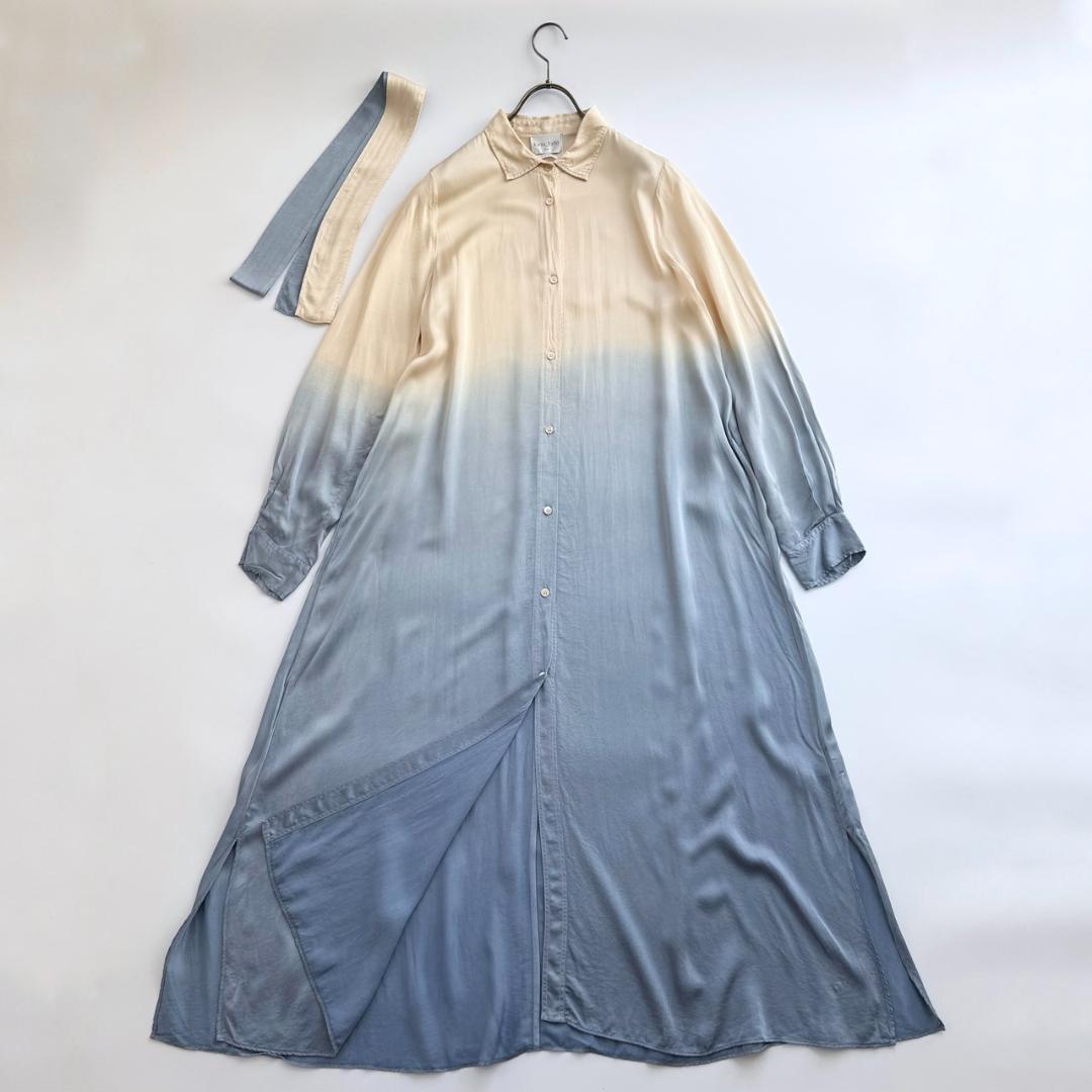 フォルテフォルテ　グラデーション　サテン　シャツ　ロングワンピース　20ss