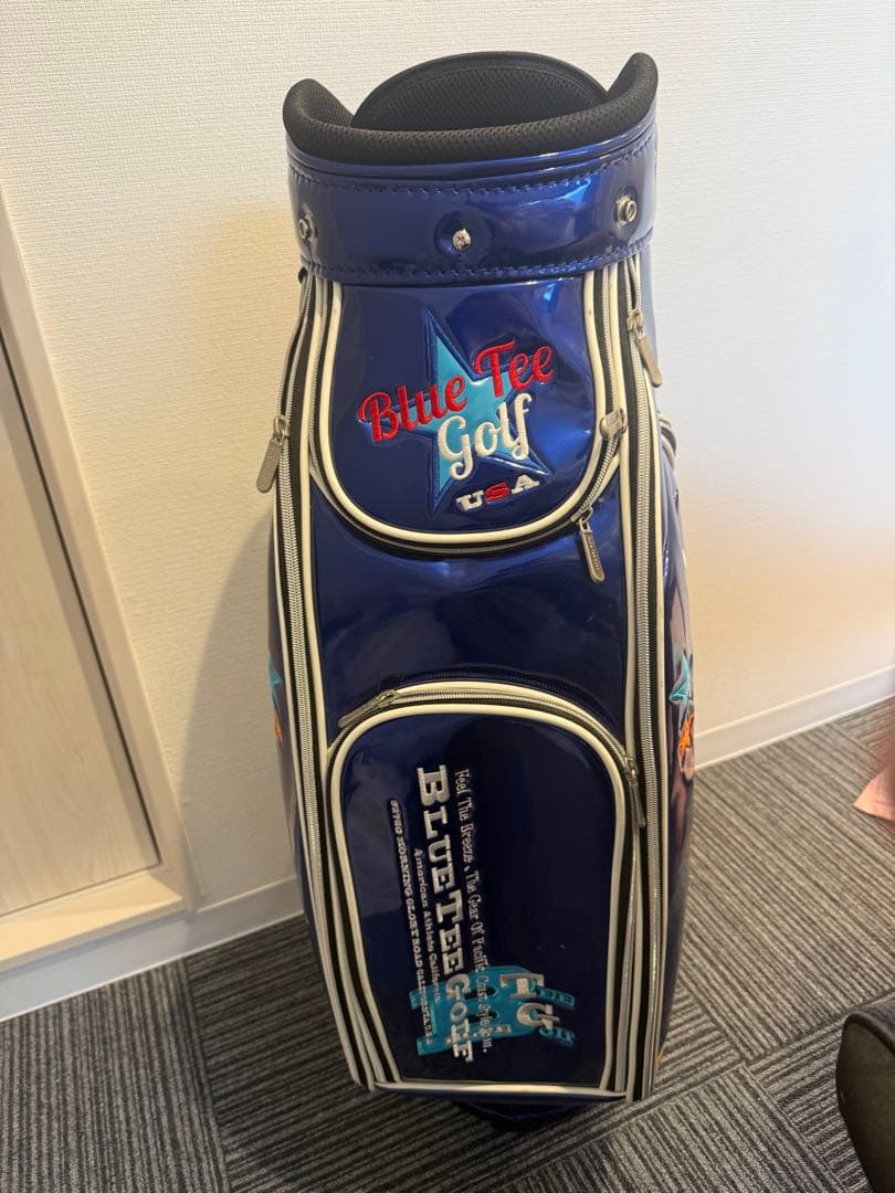青色 スタンド式ゴルフバッグ