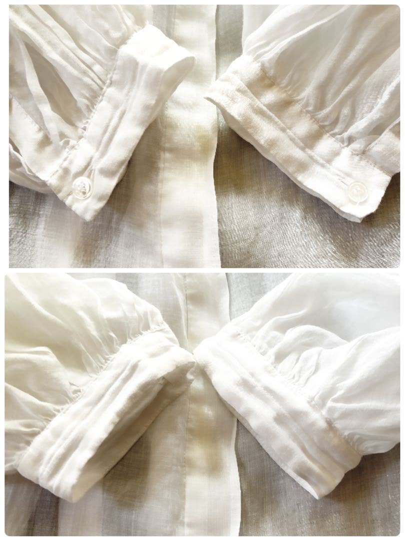 RIAM-PLAGE リネン100% スキッパーシャツ バックギャザー F