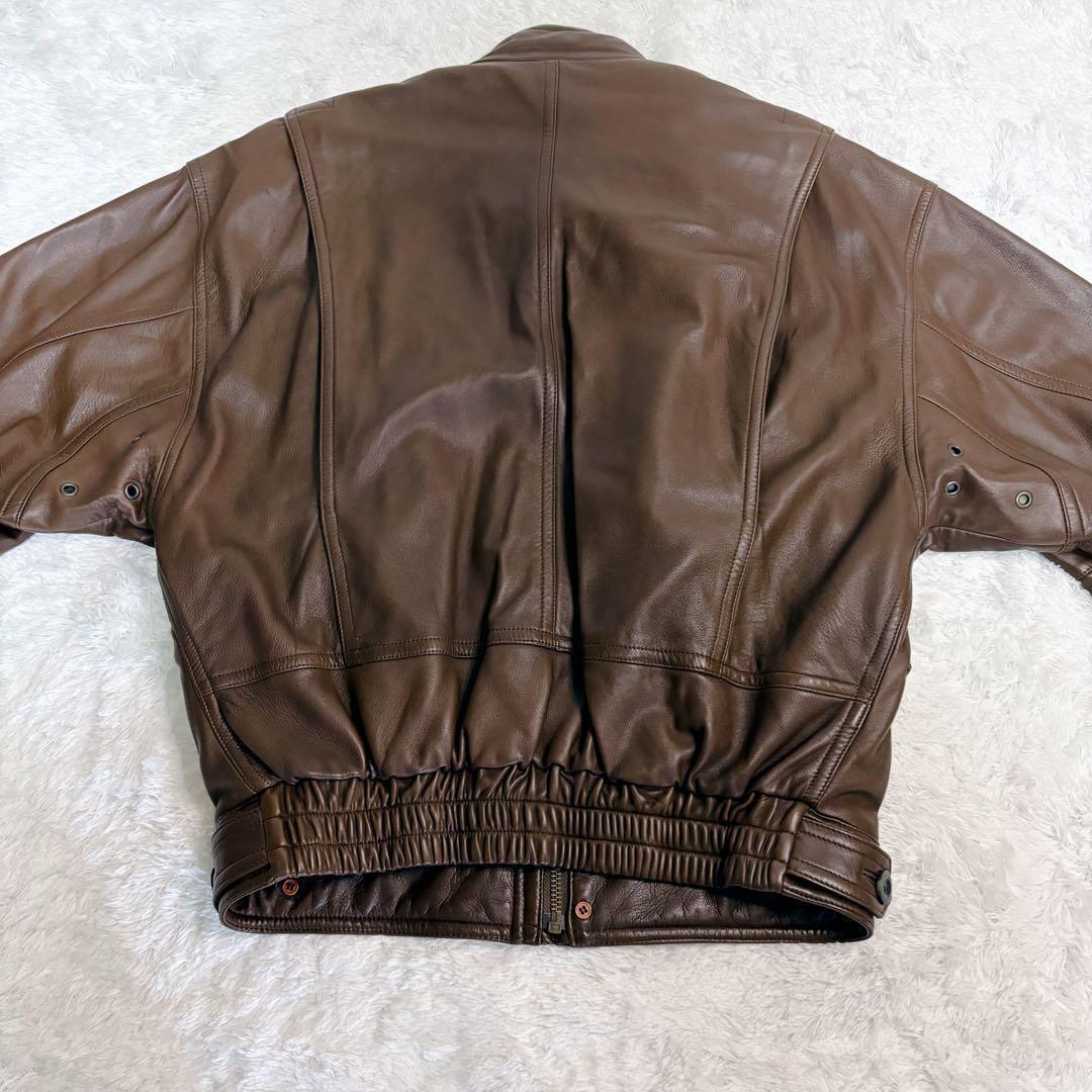 INTERMEZZO 本革 レザージャケット 中綿 キルティング 茶