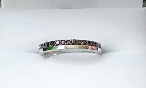 ブラックダイヤモンド　リング　K18WG　三菱ジュエリーコレクション