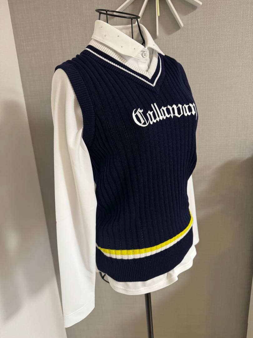 新品未使用⭐️新作キャロウェイ ニットベスト ラインストーン長袖ポロセット販売