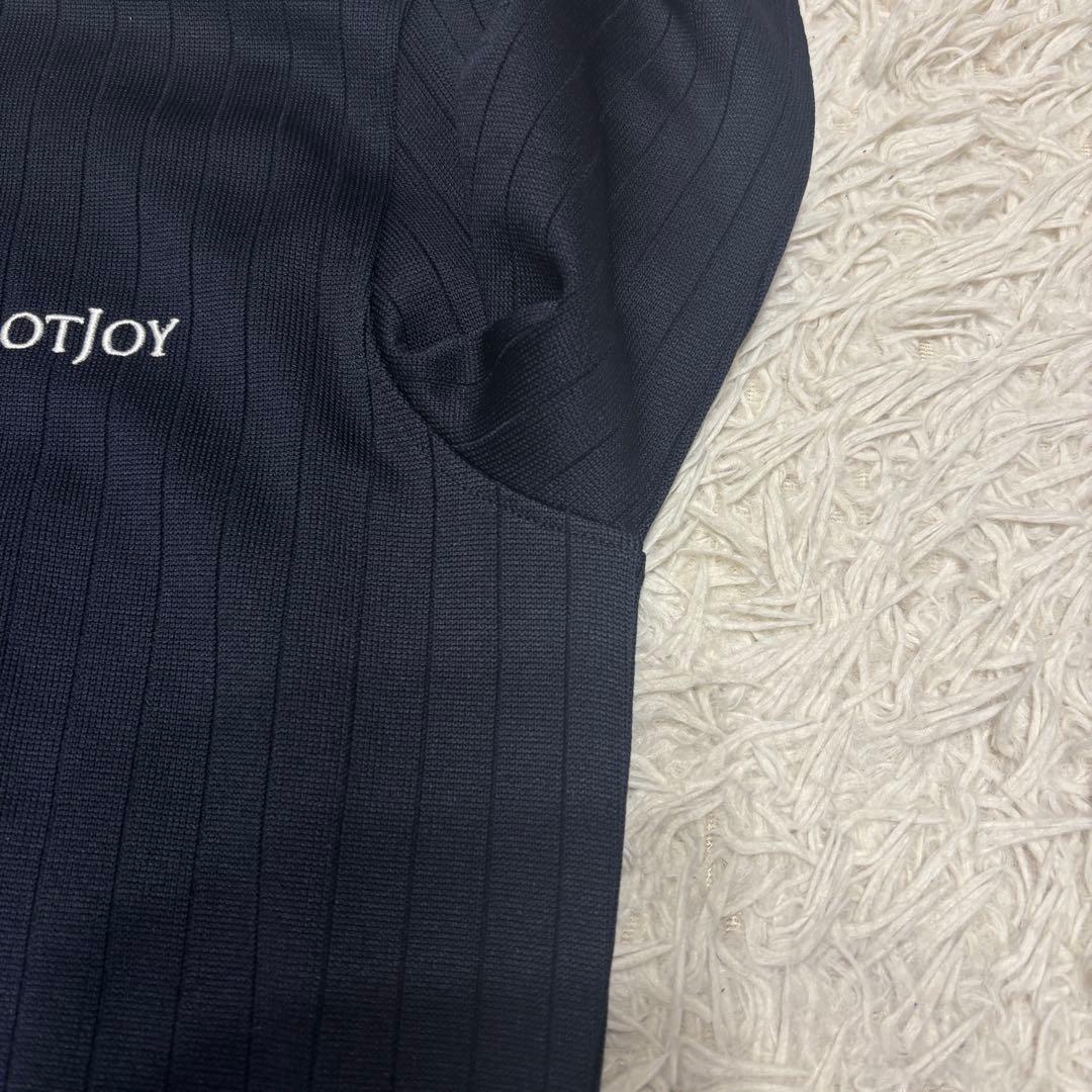 ◎極美品 FOOTJOY ゴルフ ニット ジップアップ レザー使い ロゴ刺繍L