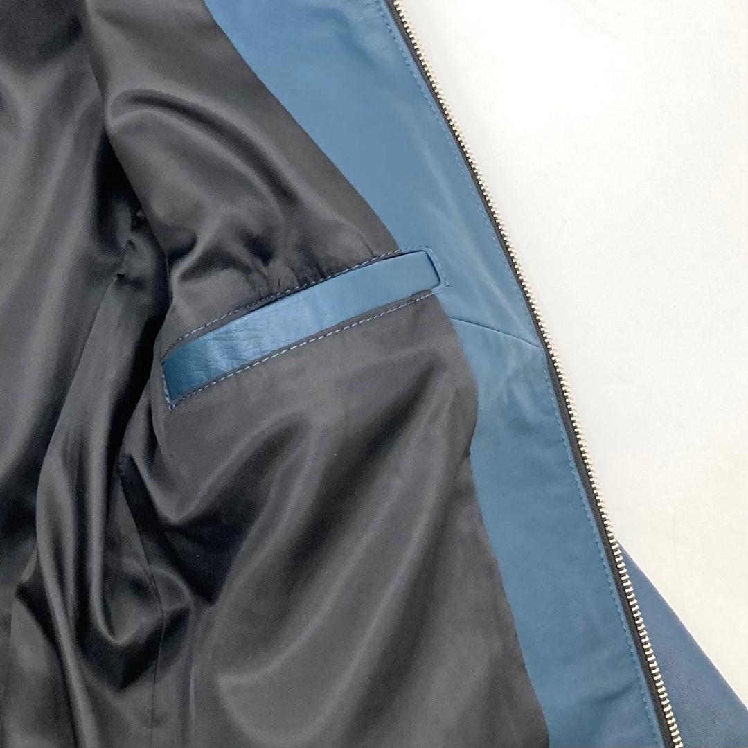 SCHAFFEN シャッフェン　ラクダ革　レザージャケット　ブルー　4サイズ