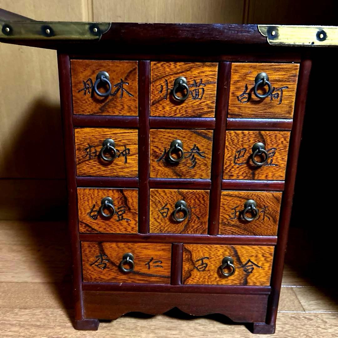 ヴィンテージ 李朝家具 薬箪笥 小引き出し 薬棚 抽斗 収納箱 レトロ