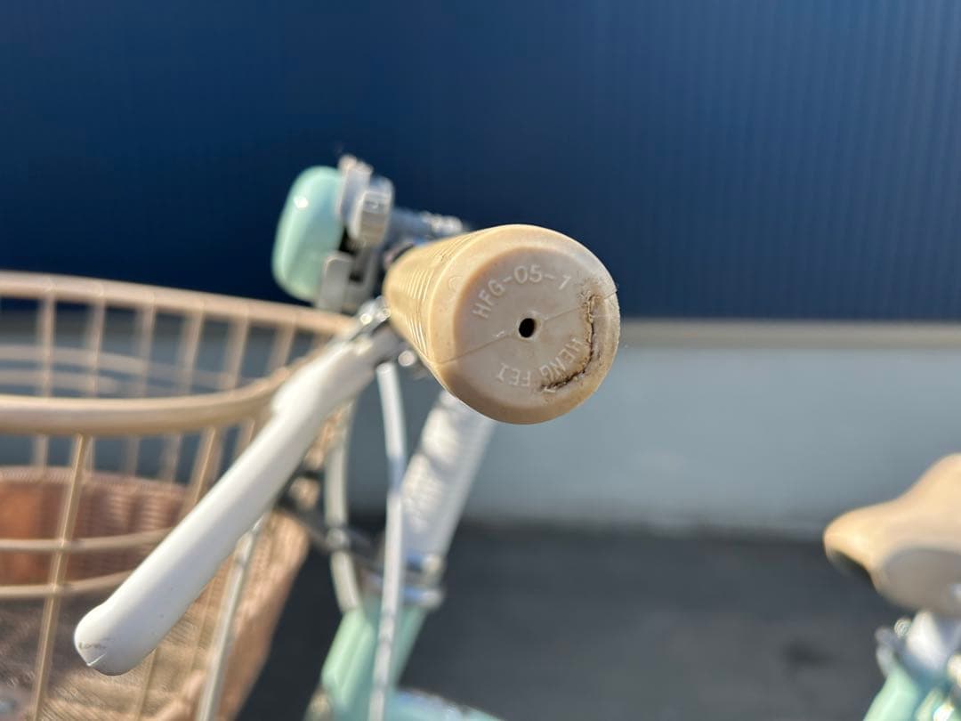 シティサイクル ミントグリーン 前カゴ付き24インチ子供用【引き取り限定】