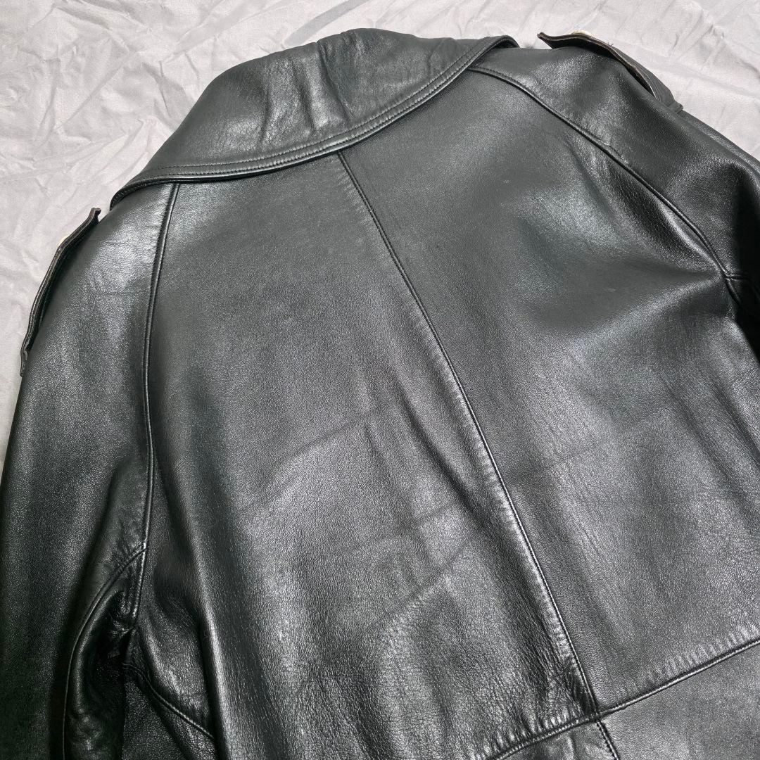 108M 実物 フランス軍 モーターサイクル レザーコート 70s ビンテージ