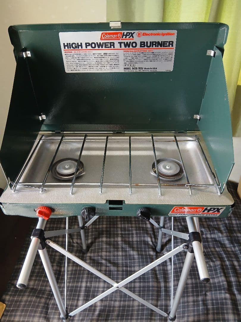 Coleman HPX 高出力ツーバーナーコンロ&イワタニ製ツーバーナースタンド