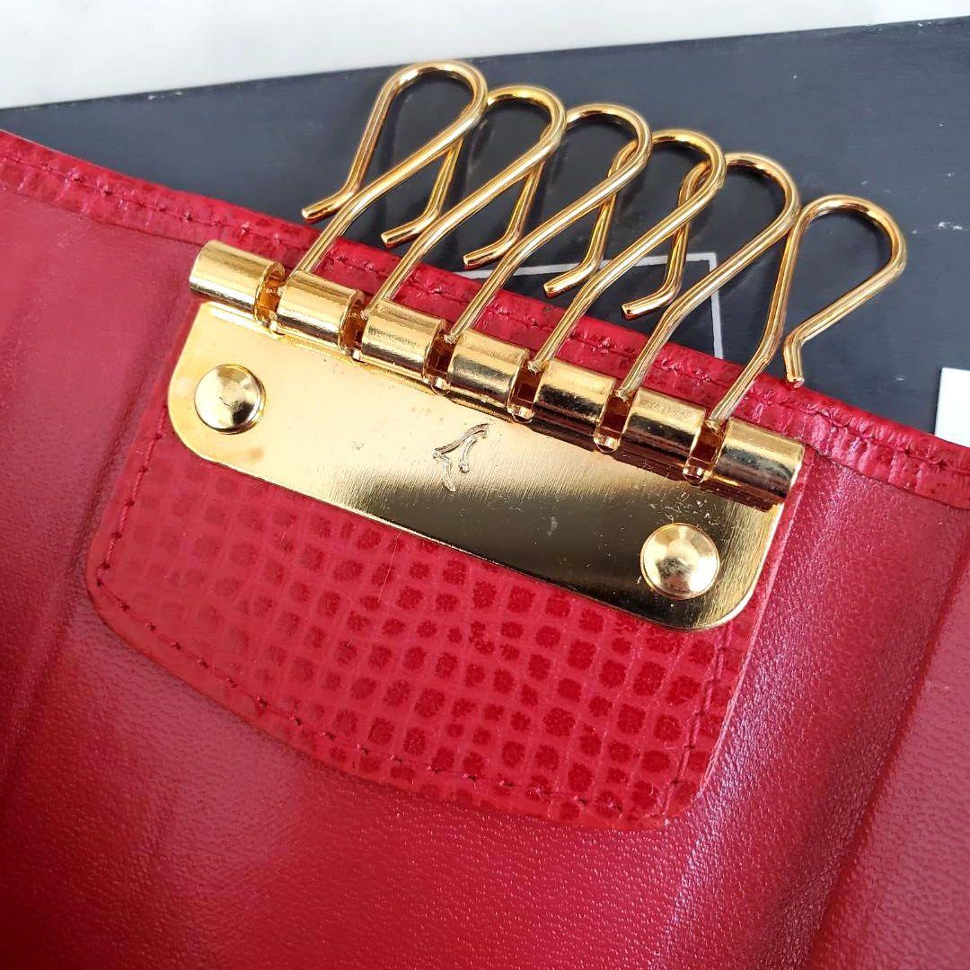 極美品 クリスチャンディオール キーケース 6連 ヴィンテージ 赤 CD 箱付き