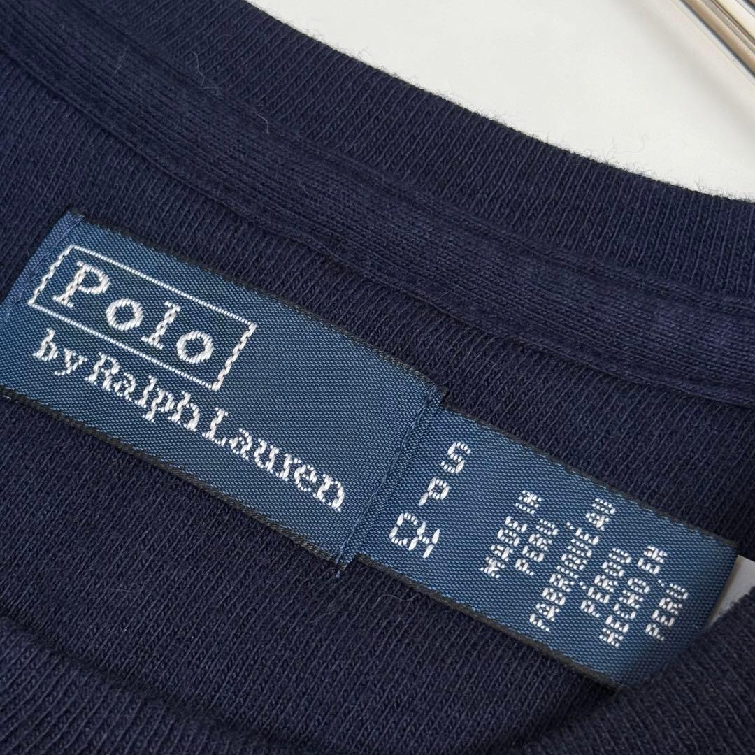 【ポロラルフローレン】ストレッチコットンブレンド Tシャツドレス　ネイビー　刺繍