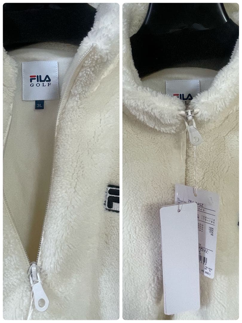 新品【３Ｌ】FILA GOLFメンズ ボアパーカー784245Z-OWT