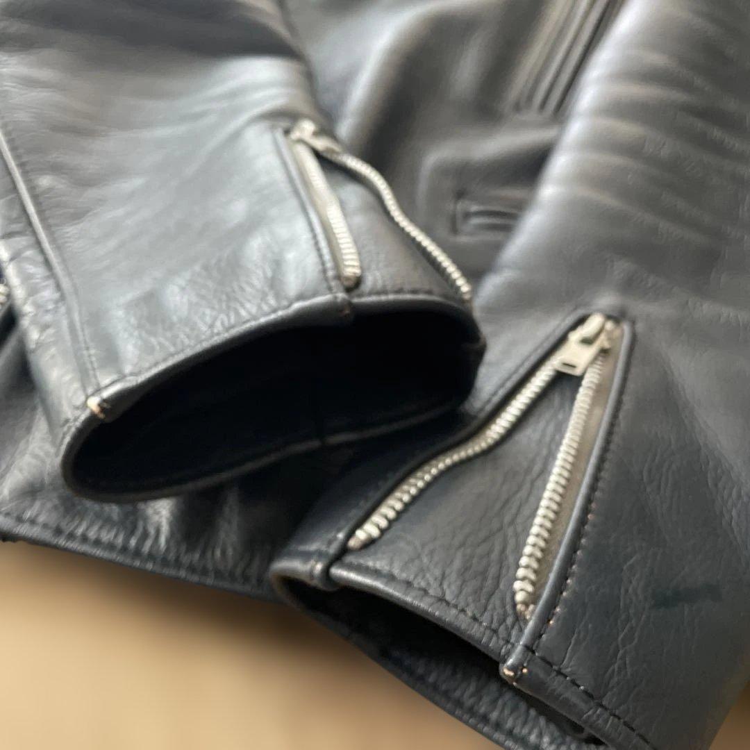 COOTIE ダブルライダースジャケット Lサイズ ダークブルー