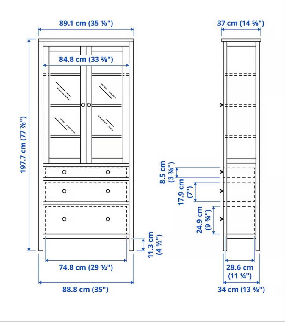 IKEA HEMNES ヘムネス　コレクションケース　食器棚　キッチン収納