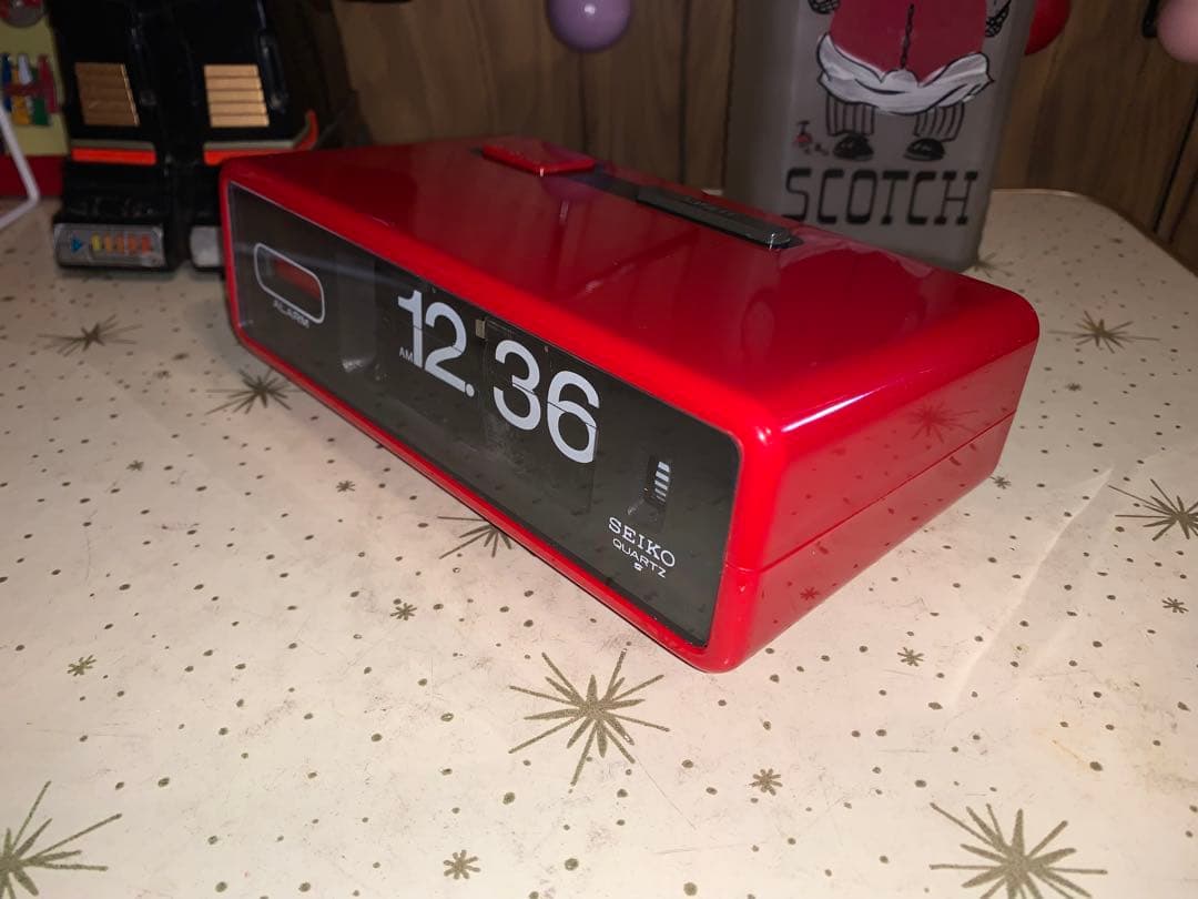 昭和レトロ　動作品　セイコー　パタパタ時計　スペースエイジ　ミッドセンチュリー