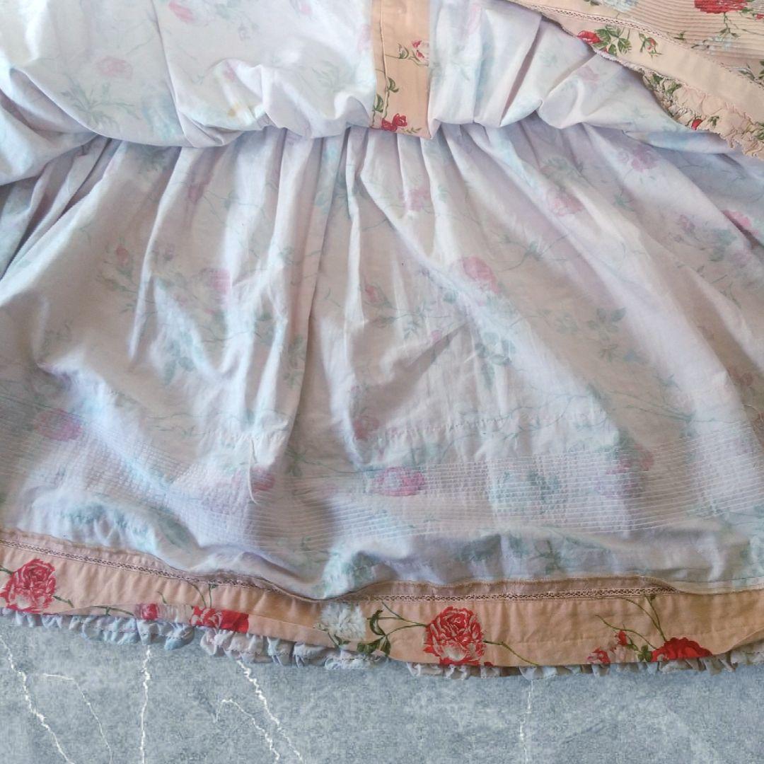 インゲボルグ ピンクハウス 花柄 ピコフリル フード付き ロングワンピース