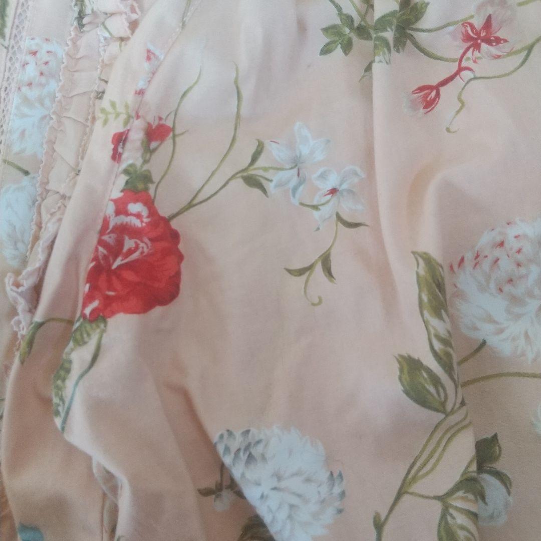 インゲボルグ ピンクハウス 花柄 ピコフリル フード付き ロングワンピース