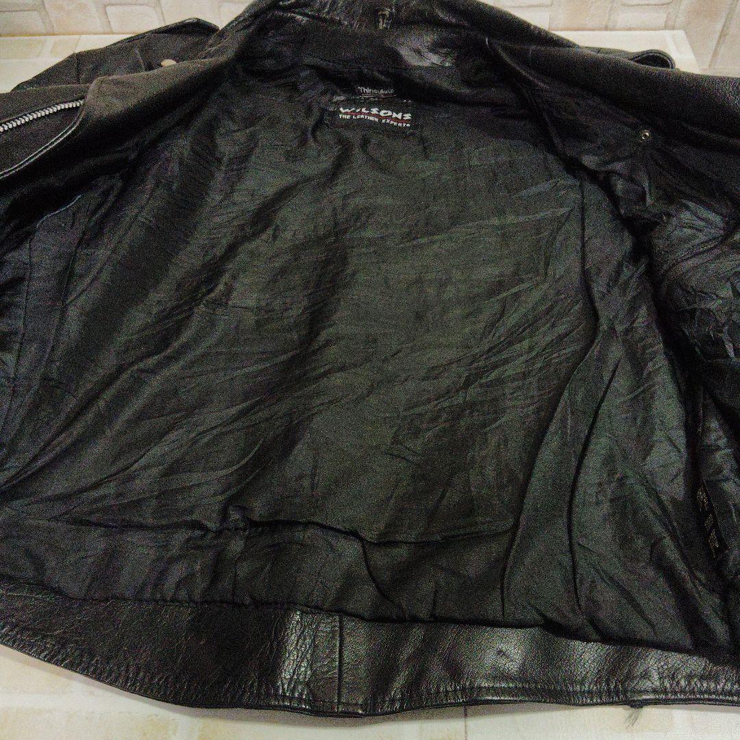 WILSONS レザー　黒　本革　ダブル　ライダースジャケット　バイカー