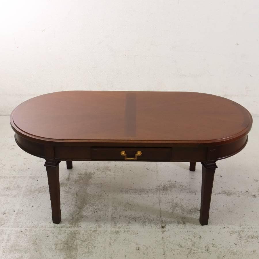 マルニ木工 地中海 センターテーブル112 楕円形 引き出し付き クラシカル