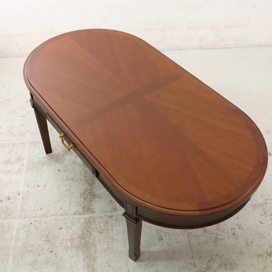 マルニ木工 地中海 センターテーブル112 楕円形 引き出し付き クラシカル