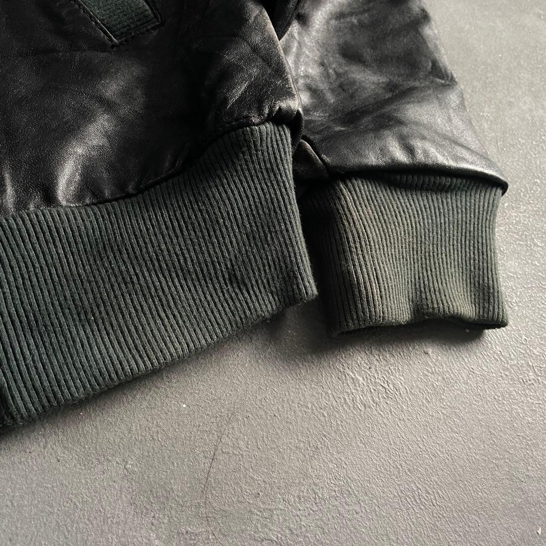 ジャケット・アウター Vintage MIT leather ribbed hooded jacket