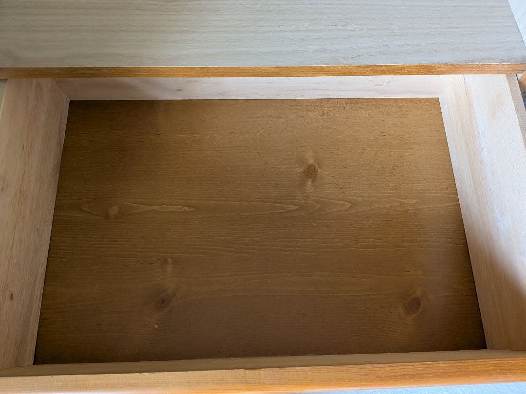 ナチュラルウッド 2ドア洋服タンス 引き出し付き