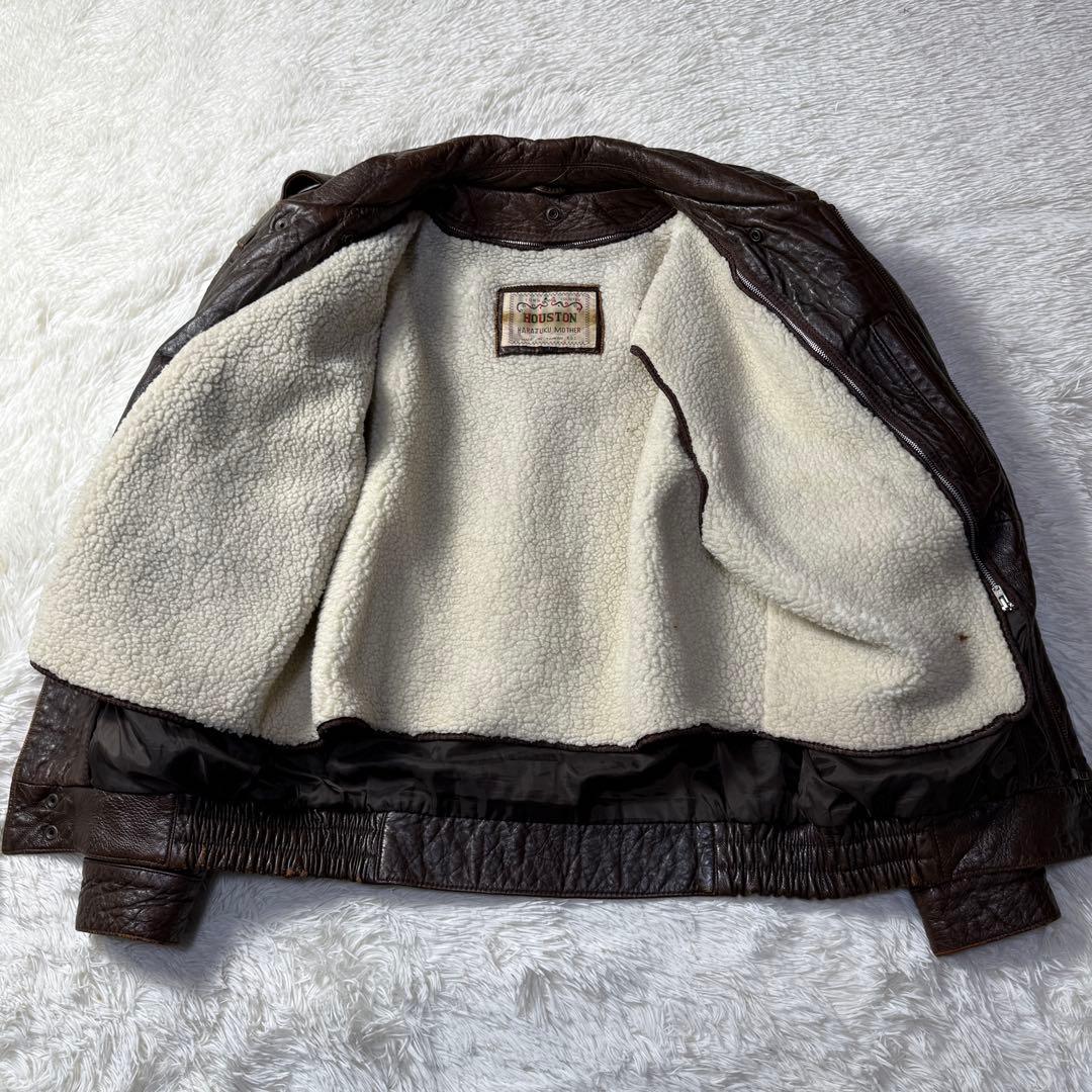 【90s】A-2 フライトレザージャケット ダークブラウン L ボアライナー付き