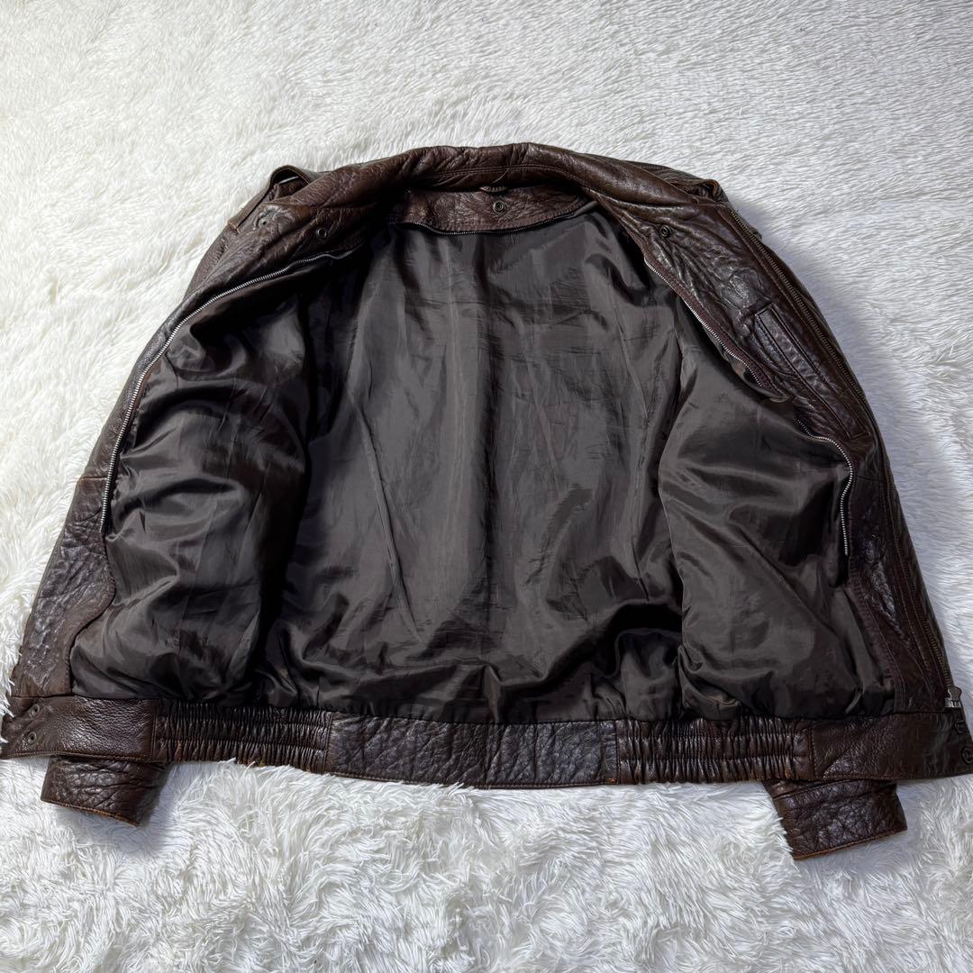 【90s】A-2 フライトレザージャケット ダークブラウン L ボアライナー付き