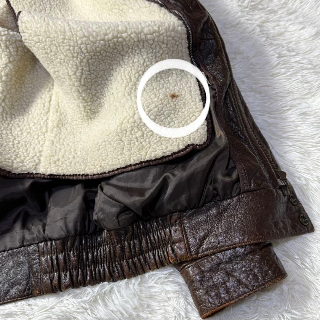 【90s】A-2 フライトレザージャケット ダークブラウン L ボアライナー付き