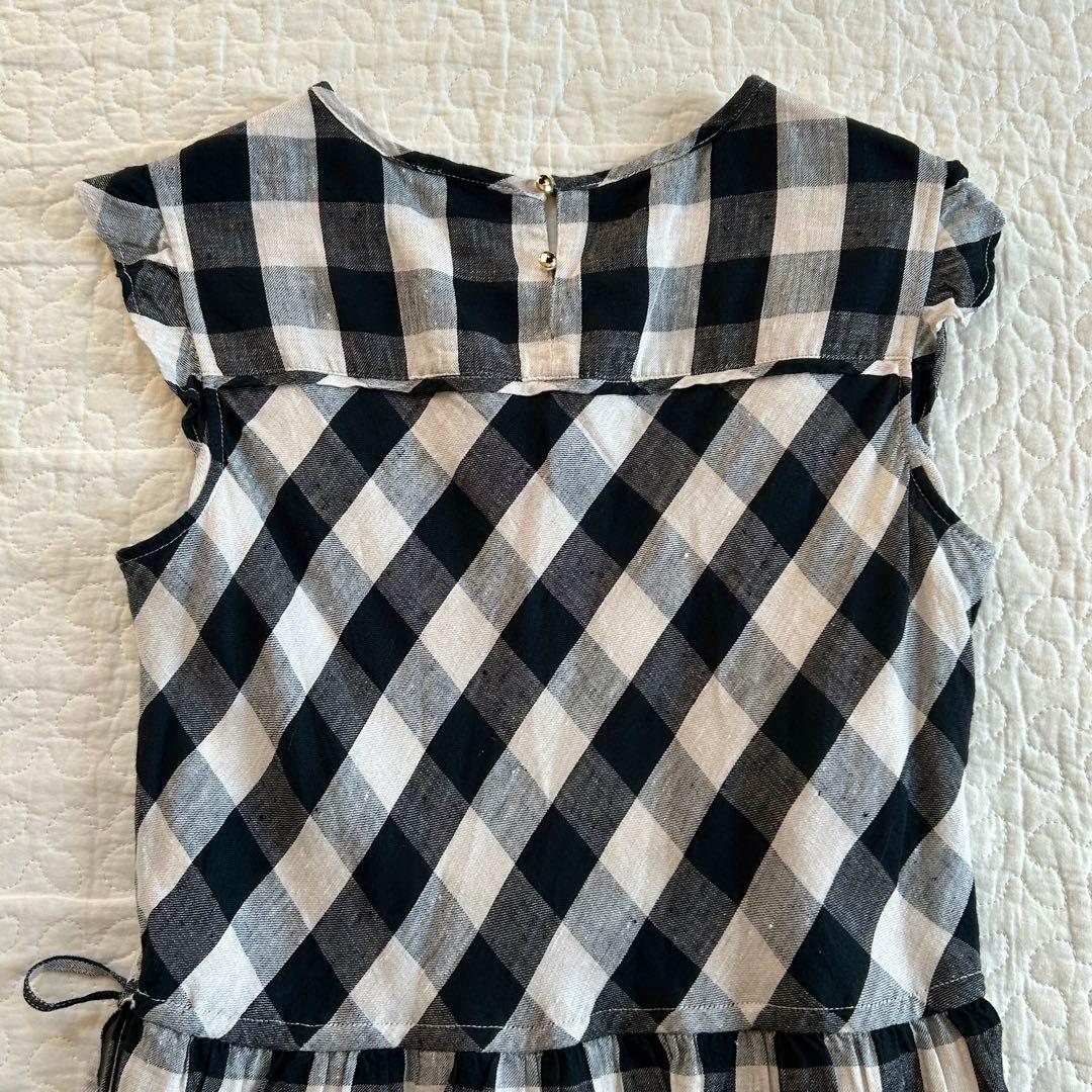 フランシュリッペ リネン100 ギンガムチェック ティアード ワンピース M