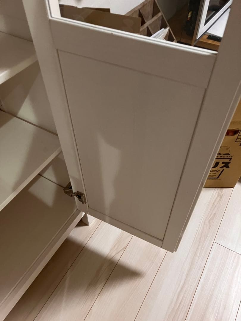 イケヤ　HEMNES ヘムネス　コレクションケース　リビング　食器棚　収納家具