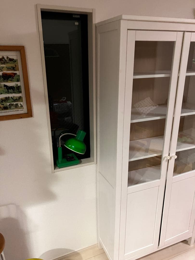 イケヤ　HEMNES ヘムネス　コレクションケース　リビング　食器棚　収納家具