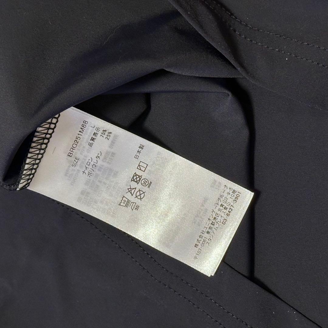 半袖モックネック　サイズL メンズ　ブラック　速乾性　春夏　ゴルフウェア　冷感