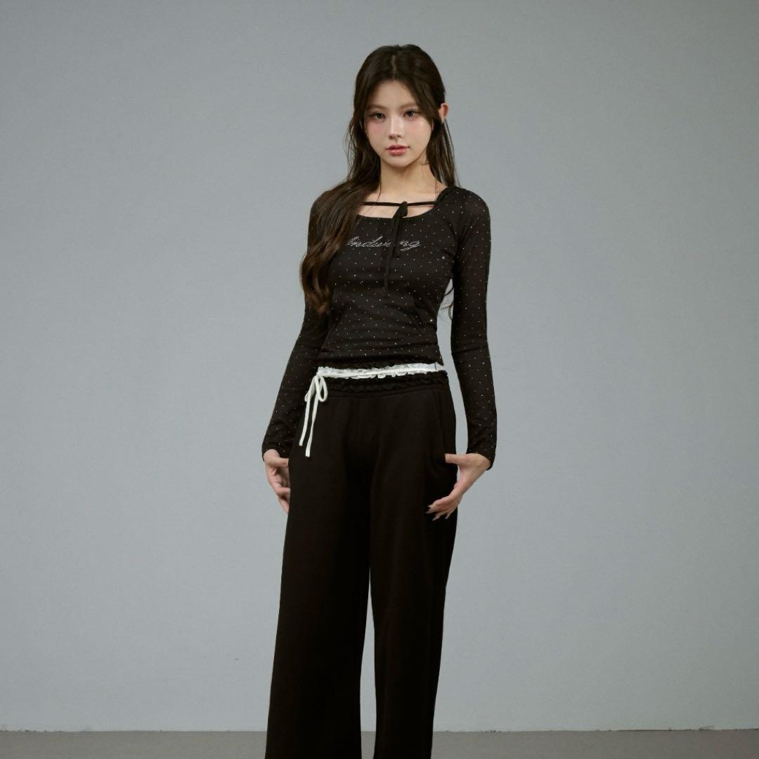 Andwang Glam Frill Bijou Set Up トップスのみ