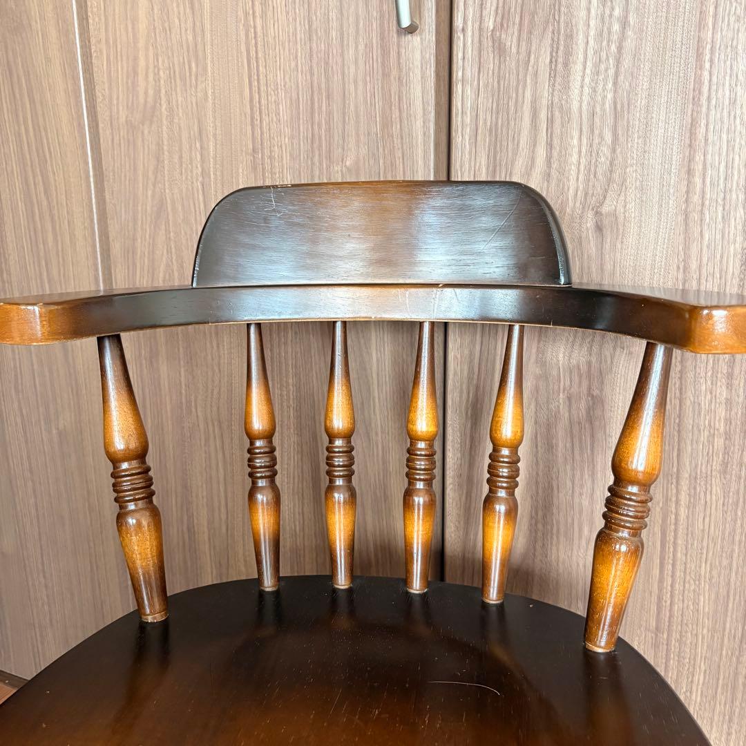 飛騨産業　キツツキマーク　アンティーク ウィンザーチェア　座面広い　レトロ