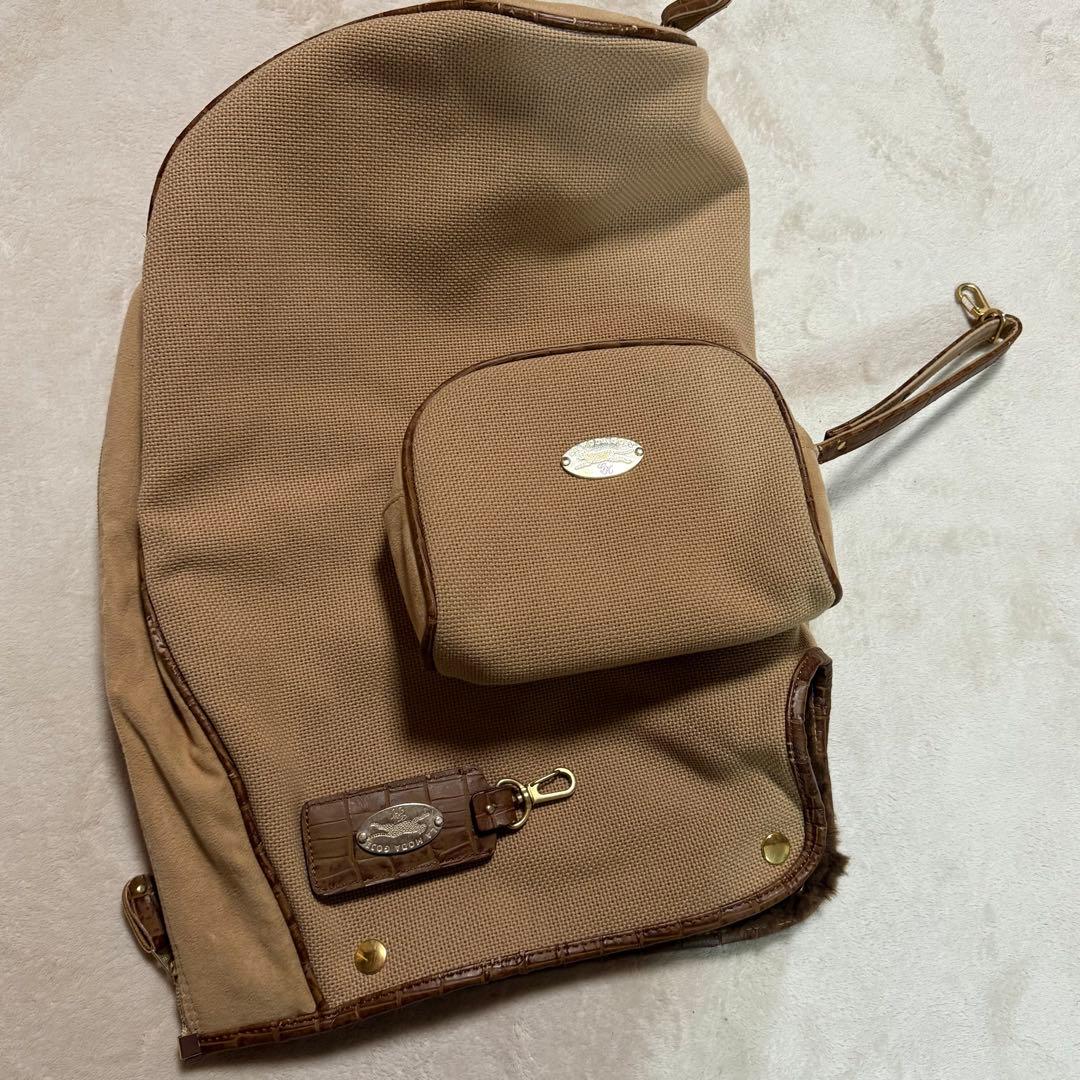 【美品】　伊太利屋　クロコ型押し　キャディバッグ　日本製