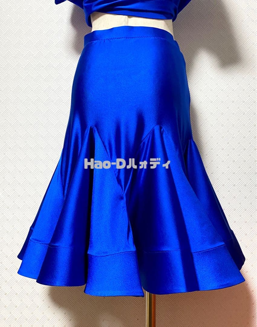 社交ダンス★新作★レッスンウェア★オリジナル★青2点セット