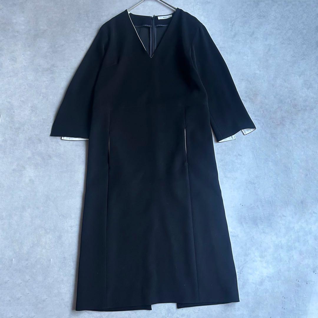 ヨーコチャン REYC フォーマルワンピース バイカラー ロング 黒