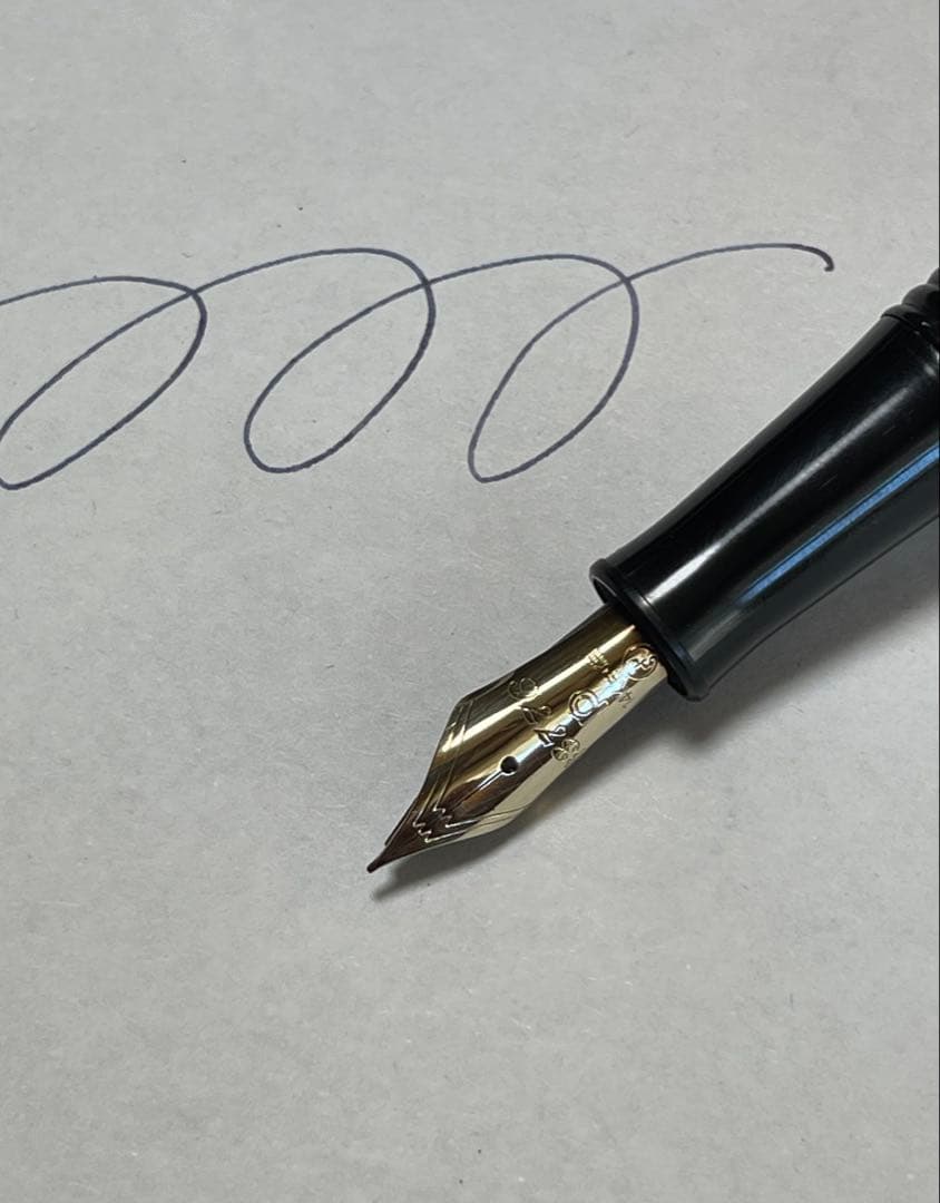 【墨研】プラチナ万年筆◆廃盤 #3776 ギャザード 14K 最初期型◆細字