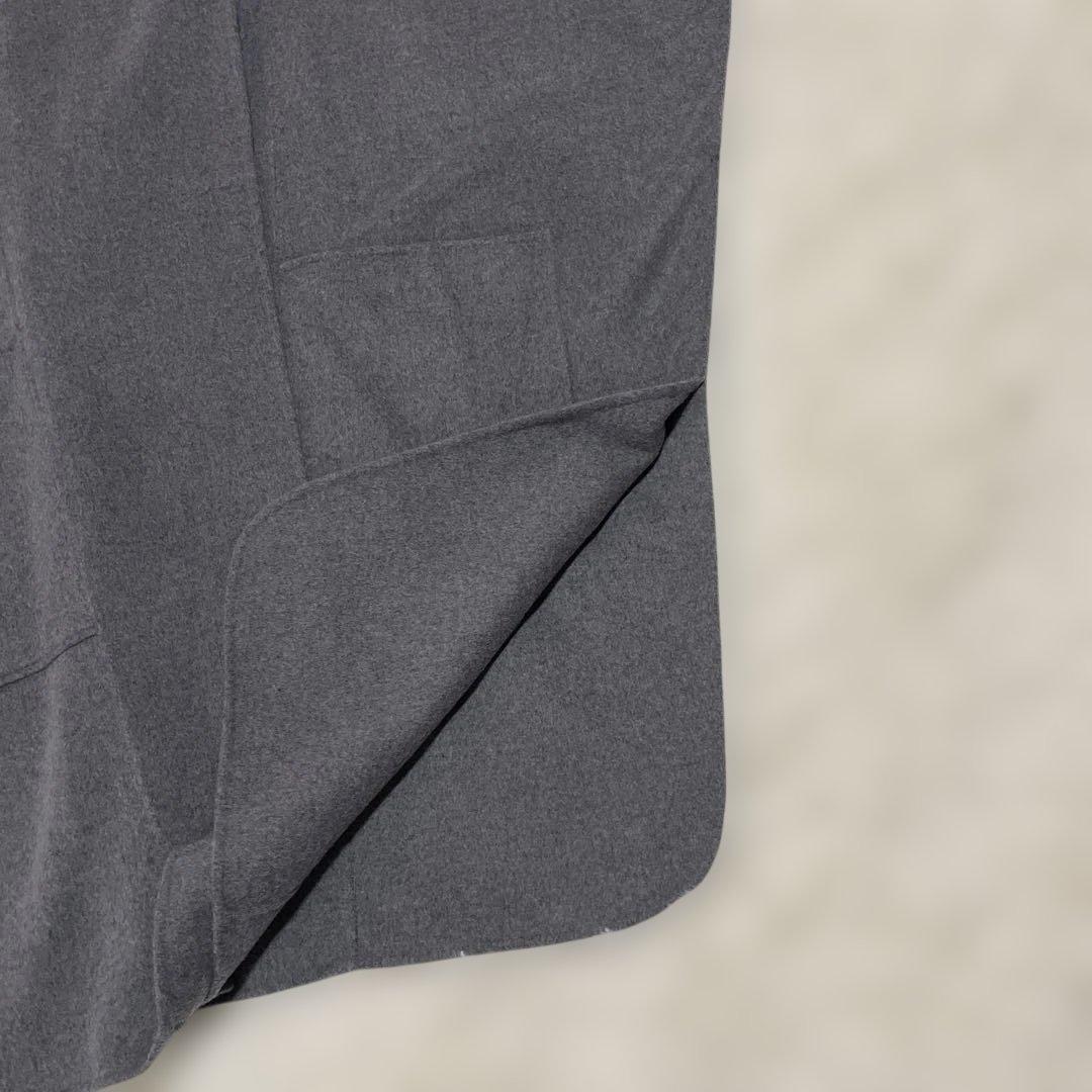 【即発送】クロシェ　ポンチョ　マント　コート　グレー　フリーサイズ　ウール