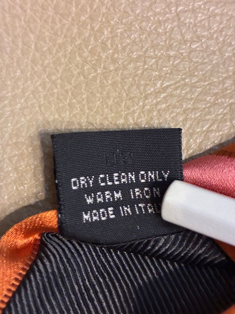 【未使用】エルメネジルド•ゼニア　オレンジ×ピンク　マルチストライプ　ネクタイ